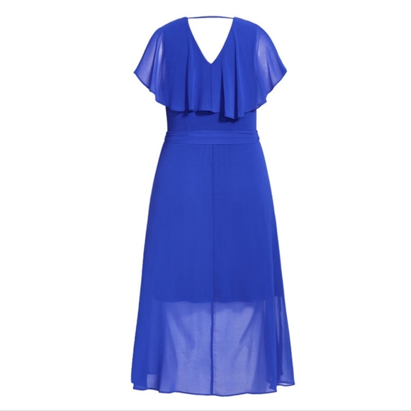 NWT City Chic Softly Tied Wrap Dress Lapis Blue Size 14 - Picture 4 of 11